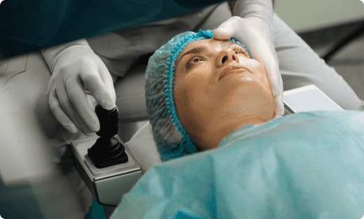 a patient undergoing lasik surgery