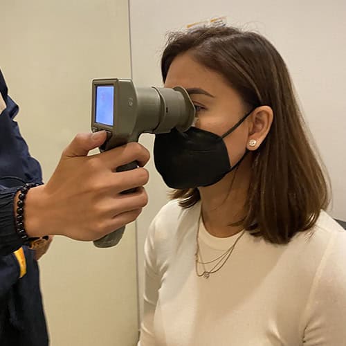 a woman undergoing lasik screening