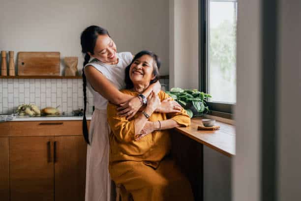 mother and daughter enjoying an embrace