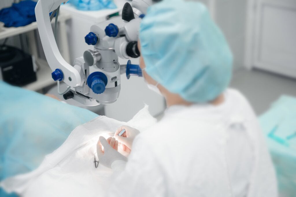 an eye surgeon doing lasik surgery