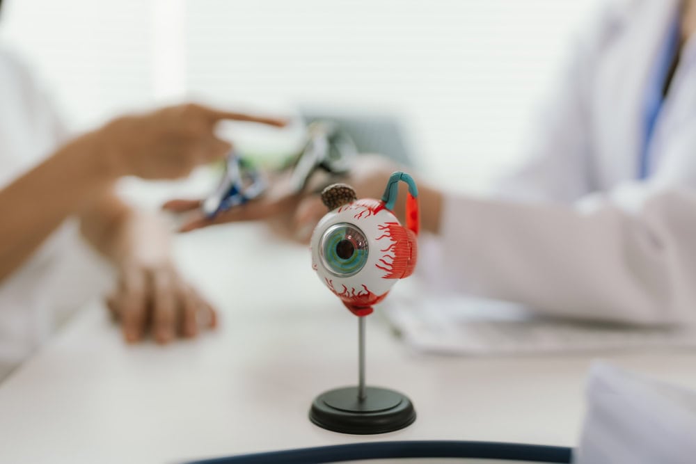 an eye figure in a doctor's office