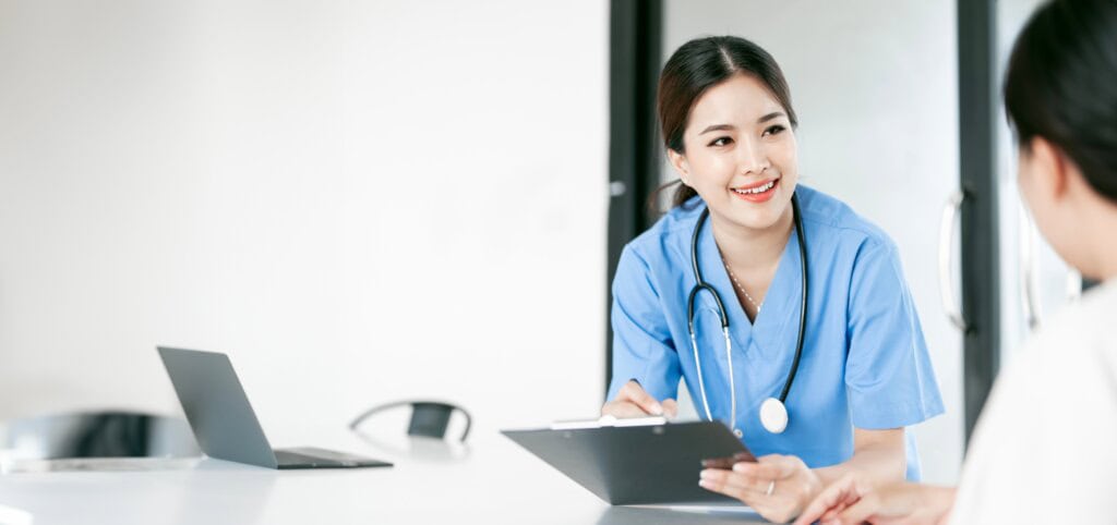 a nurse and a patient