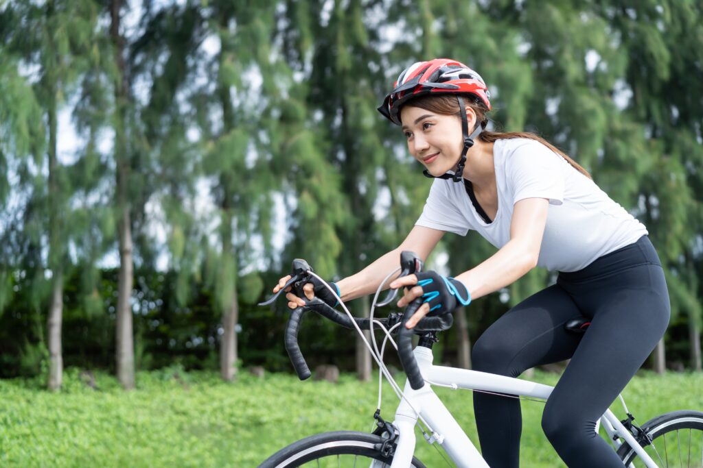 a woman doing cycling
